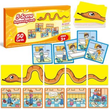 Imagem de Sequencing Cards Jogo de tabuleiro Kasfalci Sequence para crianças