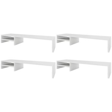 Imagem de Kit 04 Suportes Para Monitor Stand Home Office Lap 90 cm L03 Branco - Lyam
