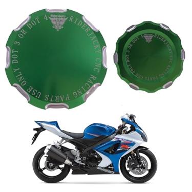 Imagem de Riderjacky Compatível com tampa do reservatório de fluido da embreagem do freio dianteiro da motocicleta cilindro Suzuki GSXR GSX-R 1000 2007-2008 (verde)