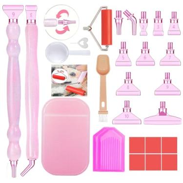 Imagem de Sttargxing Kit de canetas de pintura de diamante, 13 peças de pontas de aço inoxidável com 6 argilas, pontas para vários colocadores, acessórios de pintura de diamante 5D, substituição para artesanato