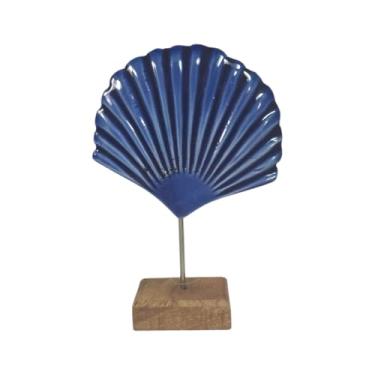 Imagem de Decoração Escultura Praiana Mesa Central Jantar Restaurante Concha Hotel Beira Mar Litoral Oceano (Azul)