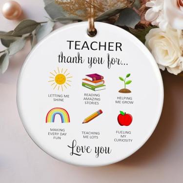 Imagem de Enfeite de agradecimento ao professor 2025 – Presentes de Natal para professores para mulheres e homens – Lembrança de agradecimento para creche, pré-escola, jardim de infância, aposentadoria