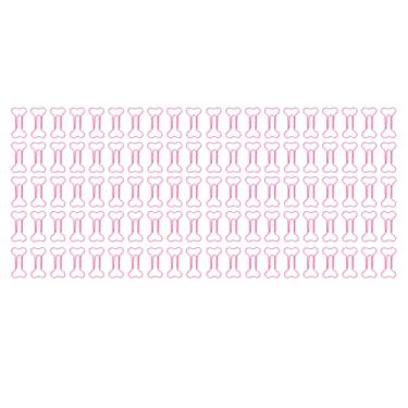 Imagem de Clipes de papel pequenos e fofos mini 100 peças, formato de osso rosa, galvanoplastia, clipes de papel de metal para classificação de arquivo, escritório, escola, decoração de casa