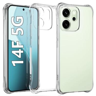 Imagem de USTIYA Capa para Oppo Reno 14 5G TPU transparente quatro cantos capa de proteção de grau militar transparente macia