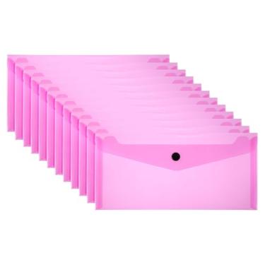 Imagem de PATIKIL Pastas de arquivo expansíveis de plástico, pacote com 12 envelopes de pasta de arquivos A6, tamanho carta, organizador de documentos, suprimentos com fecho de pressão para sala de aula