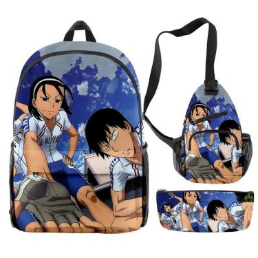 Imagem de Conjunto de mochilas Yowamushi Pedals Anime, 3 unidades para mochila escolar infantil