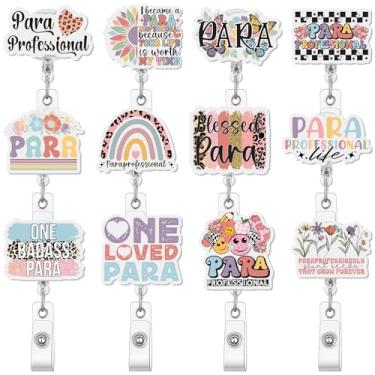 Imagem de Geyoga 12 peças porta-crachás retráteis para profissionais com clipe de presente para assistentes sociais, dentista, voluntário, médico, enfermeira, colega de trabalho
