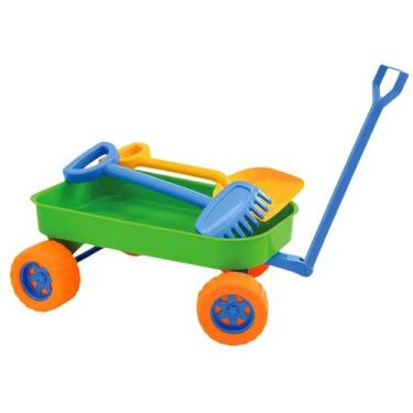 Imagem de Carrinho De Praia Beach Play Menino e Menina C/ Pá E Rastelo - Usual B