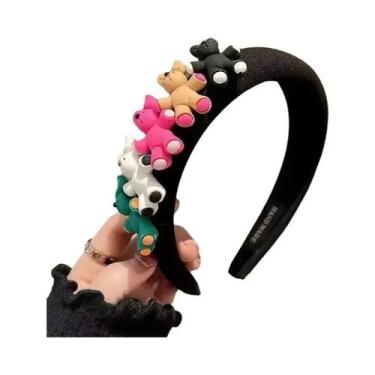 Imagem de Tiara De Cabelo Grande Com Flores Coloridas Para Meninas, Acessórios D