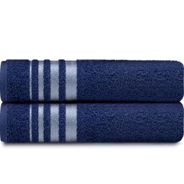 Imagem de Jogo de Toalhas de Banho 100% Algodão 2 Peças Karsten Emcompre, MARINH