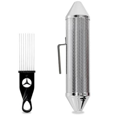 Imagem de Eavnbaek Guiro Instrumento Guiro Guiro, agitador profissional de percussão de metal com raspador, acompanhamento de banda, martelo de areia, instrumentos latinos para performance ao vivo (7,6 cm x