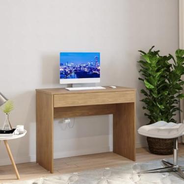 Imagem de Escrivaninha para Quarto，Escrivaninha Mesa Com Gaveta 90cm Computador Prateleira Quarto Escritório Home Office Móveis Design(Nature)