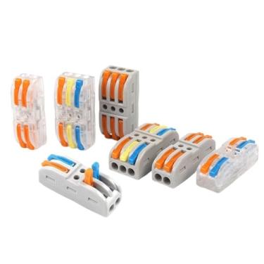 Imagem de ROUPWKWO Condutor rápido de 2/3 pinos com mola push-in cabo conector de fio de emenda rápida Blocos de terminais de luz doméstica (222 M)