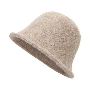 Imagem de Chapéu Bucket Vintage Feminino Em Feltro Quente Estilo Britânico Retro