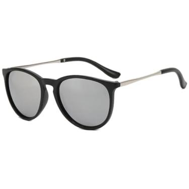 Imagem de HPIRME Óculos de Sol Femininos com Armação Metálica, Estilo Luxo, Proteção UV400 (Areia, Preto e Prata)