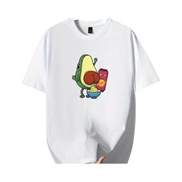 Imagem de Camiseta Masculina Casual De Verão, Algodão, Manga Curta, Gola Redonda