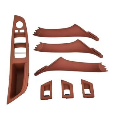 Imagem de Maçaneta da porta interna automotiva, tampa de acabamento, compatível com BMW Série 5 F10 F11 520d 530d 535i 51417225857 51417225873 Acessórios para carro(Red Wine 7pcs)