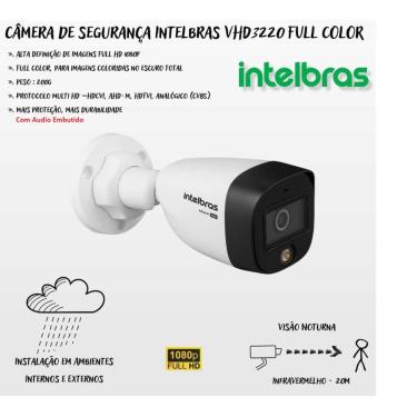 Imagem de Kit Intelbras 6 Cameras Segurança VHD 3220b+ Microfone Audio Full Color 1080p Dvr 3008c 2TB