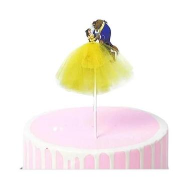 Imagem de Toppers De Bolo Da Princesa Disney Com Glitter Rosa Para Chá De Bebê, 