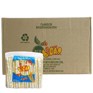 Imagem de Canudo para Suco Tradicional Bicão Branco Fardo com 4000 unidades