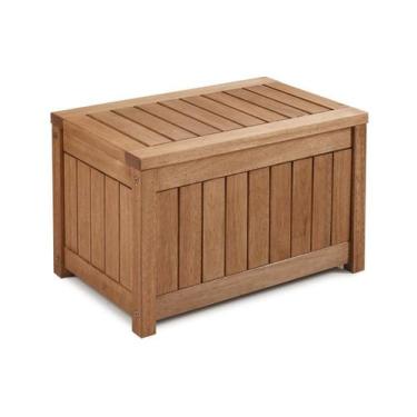 Imagem de Banco Baú Combine 60 Bege/Stain Jatobá - Casa e Jardim Móveis