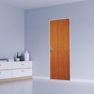 Imagem de Kit Porta de Madeira Lisa 215x95cm com Batente de Aço 06cm Açomad MGM 