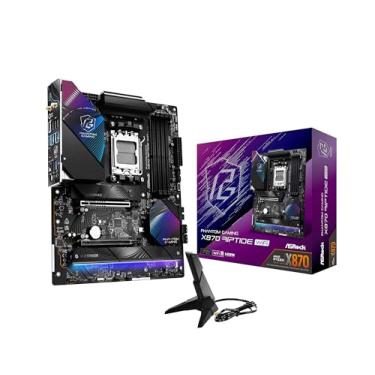 Imagem de ASRock Phantom Gaming X870 Riptide WiFi 7 AMD Ryzen Socket AM5 ATX Placa-mãe DDR5 DIMMs 8000 MHz 256 GB USB4 M.2 SATA3 6.0 Gb/s