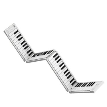 Imagem de Piano dobrável MIDI teclado eletrônico enrolado à mão piano 88 teclas adulto portátil iniciante piano dobrável, alto-falante embutido