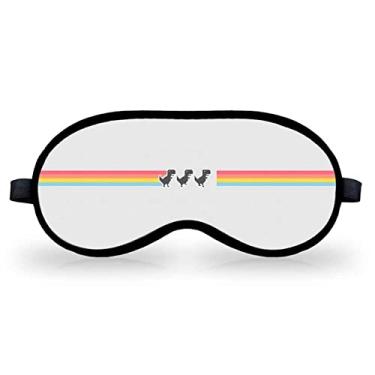 Imagem de Mascara para Dormir Tapa Olhos Dinossauro Arco Iris