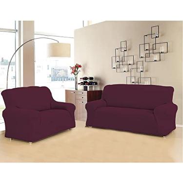 Imagem de Kit Capa para Sofá 2 e 3 Lugares Vinho New City Sultan
