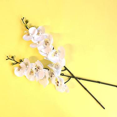 Imagem de Kit 12 Orquídea Artificial Branca de Silicone | Formosinha