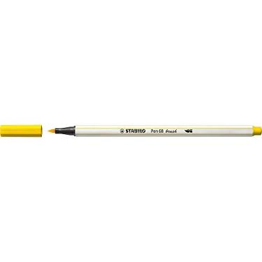 Imagem de Caneta Stabilo Pen 68 Brush, Amarelo, Caixa com 10 unidades