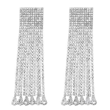 Imagem de MEACHEAL Brincos Boho de Cristal Strass Moda Feminina para Festa, Casamento, Cerimônia de Formatura M43#, Zinco Zinco Cristal de strass, Sem pedra preciosa