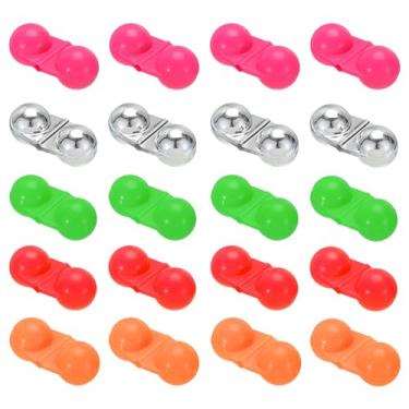 Imagem de PATIKIL Contas duplas de chocalho de pesca de 3,5 cm, pacote com 20, casco de plástico, contas de anel embutidas, plataformas grossas, bagre, contas de pesca de plástico, sino de pesca para iscas de