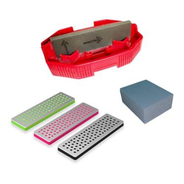 Imagem de IGOSKI Kit de cera de esqui para snowboard, borda chanfrada, ferramenta de snowboard, amolador de borda de esqui, ferramenta de ângulo lateral e diamantes e pedra de goma (ferramenta + diamantes + pedra goma)