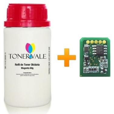 Imagem de Kit Toner Refil + Chip TankFull Para Okidata C6100, C6000, C6050 - 433