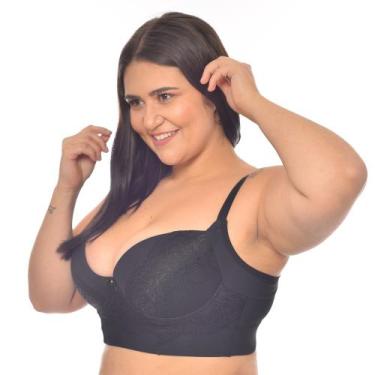 Imagem de Sutiã Plus Size Top Conforto Com Bojo Sustentação Detalhe em Renda - D