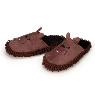 Imagem de Pantufa chinelo de quarto solado mop urso marrom tam 38/39 - Importway
