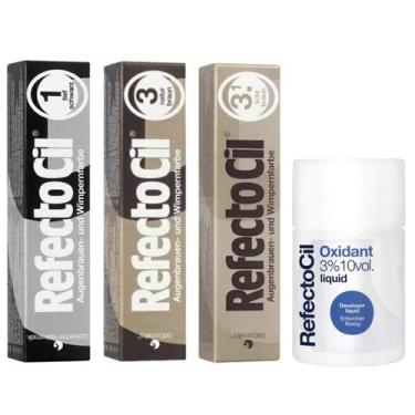 Imagem de Kit 3 Tinturas Refectocil Castanho Natural + Castanho Claro + Preto + 