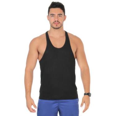 Imagem de Camiseta regata cavada masculina estilo nadador treino academia - DuMi