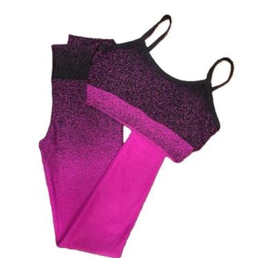 Imagem de Conjunto Degradê para Academia com Legging de Cintura Alta e Bojo - MD