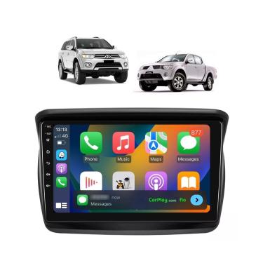 Imagem de Kit Multimidia  L200 Triton Pajero Dakar 2009 / 2018 Carplay AndroidAuto 9 Pol - Roadstar 908BR