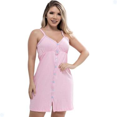 Imagem de Camisola Feminina Pós Cirúrgico Com Botões Maternidade Alça - Aunika M