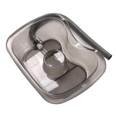 Imagem de Lavatório de xampu para lavagem de cabelo, fácil de limpar, bandeja de lavagem de cabelo, portátil, resistente, de alta resistência, à prova de deformação para grávidas em casa (cinza translúcido)