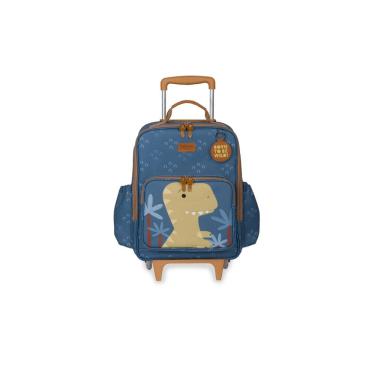 Imagem de Mochila de Rodinhas Kids Dinossauro Azul - Masterbag