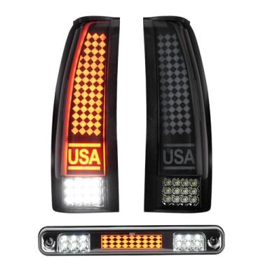 Imagem de Tresound Luzes traseiras + 3º terço lâmpada de carga de freio adequada para Silverado 94-98, para Chevy GMC C1500 C2500 C3500 K1500 K2500 K3500 88-00, para Blazer 92-94 Conjunto de lanterna traseira