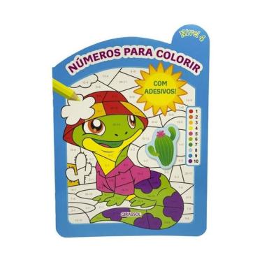 Imagem de Números Para Colorir - Nível 4 - Com Adesivos!
