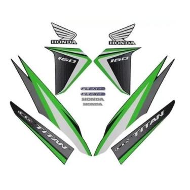 Imagem de Kit Adesivos Titan 160 EX 2017 Branca Preta Vermelha - NoBrand, Titan 