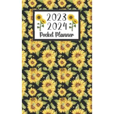 Imagem de 2023 2024 pocket planner For Purse Sunflower Lovers: 2 year Pocket Calendar January 2023 to December 2024 | 24 Months Monthly Planner & Organizer For ... Holidays | Sunflower Floral Pattern cover