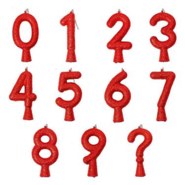 Imagem de Vela De Aniversário Puro Glitter Vermelha Modelo 4